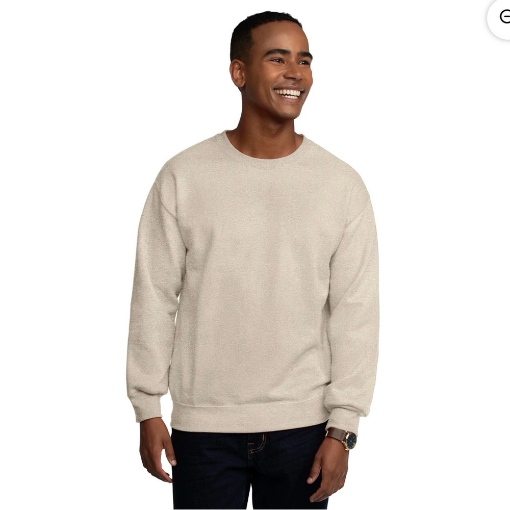 Fruit of the Loom Men's Tan Crewneck Sweater
